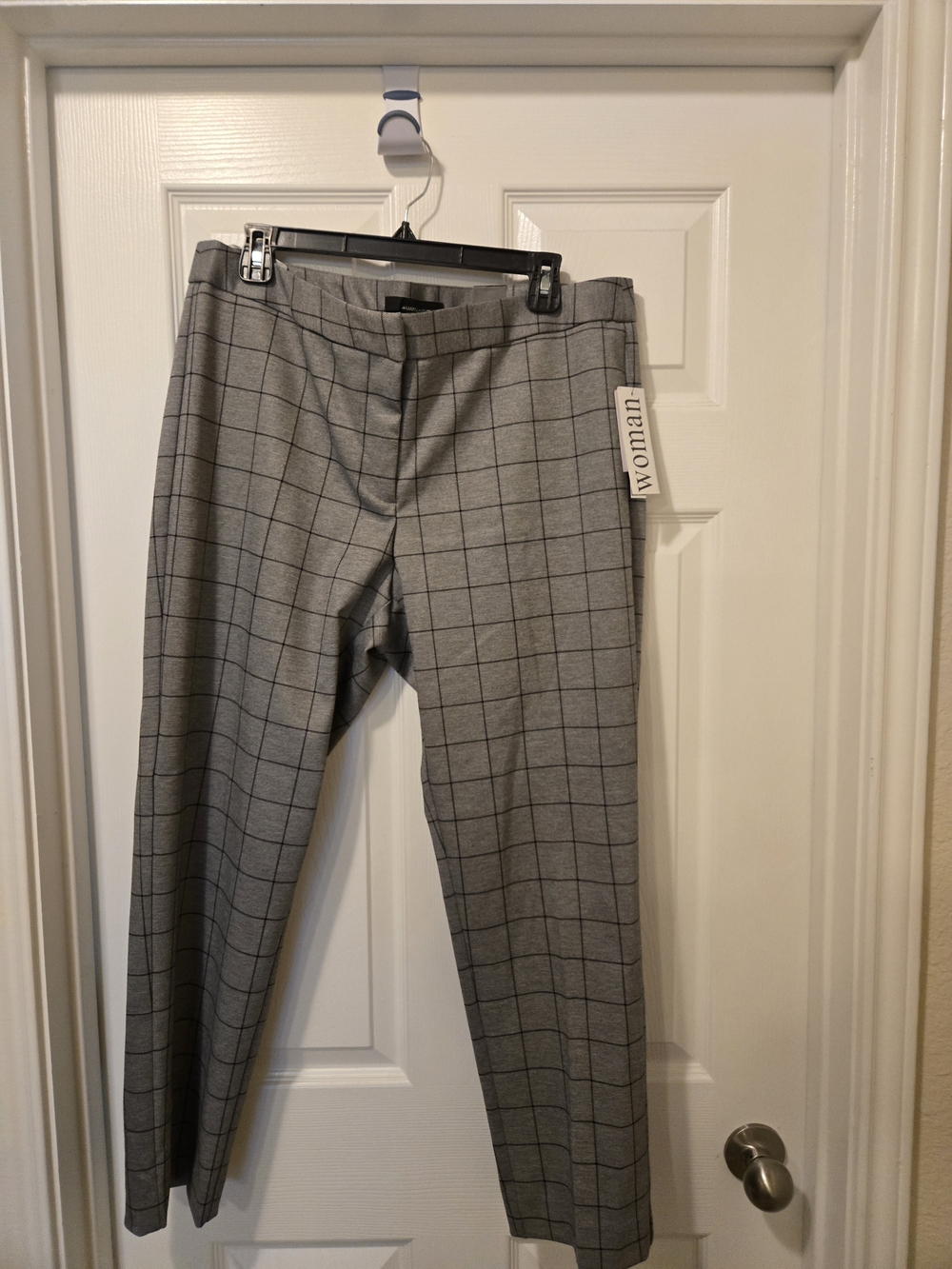 Nordstrom Gray Windowpane Cropped Ankle Pants
